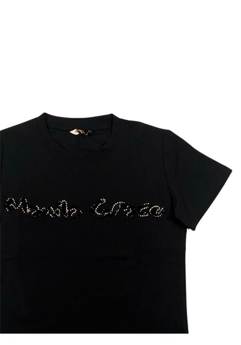 T-shirt bambina nera in cotone Manila Grace | 162TMJS25/SUNERO